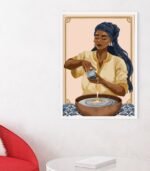 Moroccan Woman with Argan Oil Wall Art Print